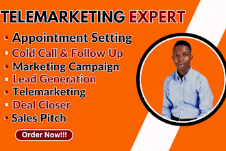 be your sales representative, generate b2b sales lead, close deal, telemarketing
