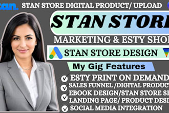 setup stan store digital products listing stan store email marketing clickfunnel