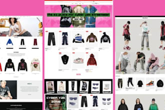 build y2k shopify store street wear clothing website y2k dropshipping website