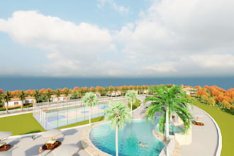 create 3d rendering architecture, landscape design and architectural drawing