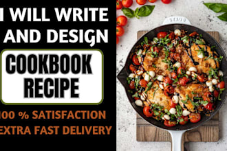write, design, format cookbook recipes , layout design, keto recipe for KDP