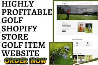 design golf shopify store golf items golf appareal store golf club golf website