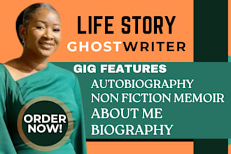 ghostwrite nonfiction memoir, autobiography life story or author bio
