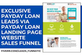 generate hot payday loan leads via payday loan landing page payday loan website