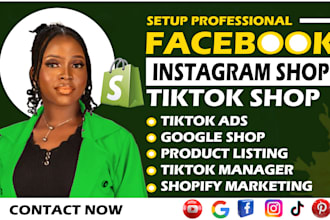 do tiktok shop setup facebook shop instagram shop shopify dropshipping marketing