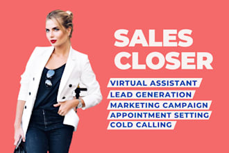 virtual assistant, sales closer, linkedin leads, online sales representative