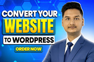 design, migrate or clone webflow, squarespace, shopify, wix to wordpress website