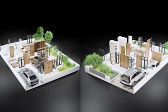 make 3d floor plan, 2d floor plan, rendering