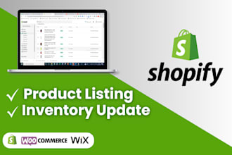 do shopify product listing, inventory update and upload product