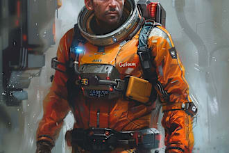 do a sci fi character illustration or sci fi character art