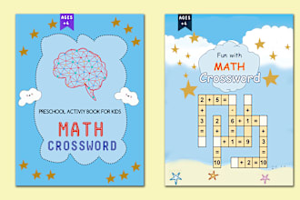 kids activity book cover, math book interior design for kdp