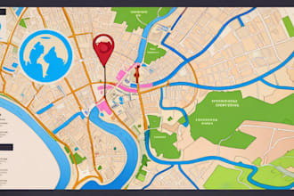 draw a beautiful vector map illustration for you