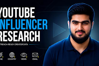 find and research youtube influencers for outreach and sponsorships