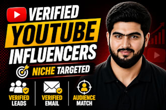 find verified youtube influencers with emails for brand sponsorship and outreach