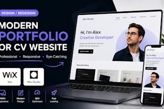 design or redesign a modern personal portfolio or CV website on wix