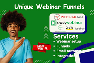 setup webinar funnel on webinarjam, gotowebinar, everwebinar, ewebinar,bigmarker