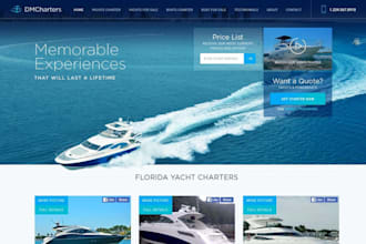 design yacht website boat rental booking website vacation cruise rental website