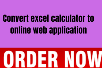 transform excel calculator into an online web app
