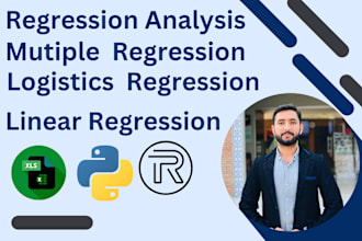 do  linear, multiple, and logistic regression analysis using python, r and excel