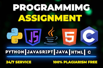 do any assignment in java, python, cpp, csharp, html, css