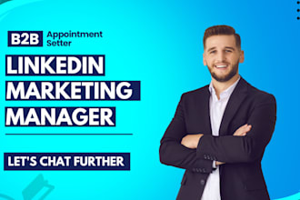 be your linkedin marketing manager and b2b appointment setter