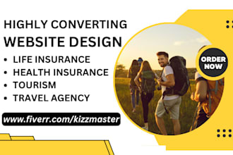 design life insurance health insurance tourism travel agency business website