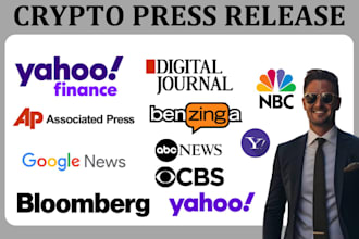 write crypto and blockchain press release and distribute to top crypto sites
