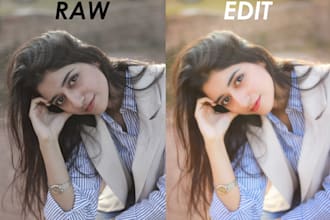 professionally color grade, retouch, and edit bulk photos in a cinematic style