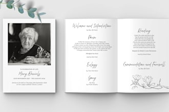 create a order of service for a funeral or celebration of life