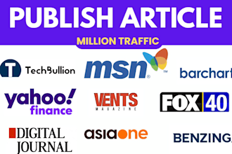 publish guest post on wicz, techbullion and msn,com