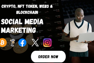be your crypto token nft social media manager, twitter, instagram, discord, tg