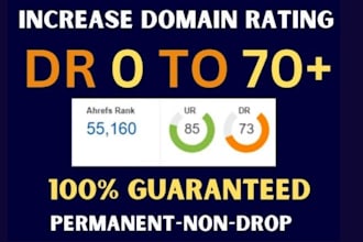 increase ahrefs domain rating, increase DR 0 to 70 plus