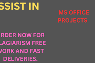 do urgent ms office projects including word,excel,PPT projects