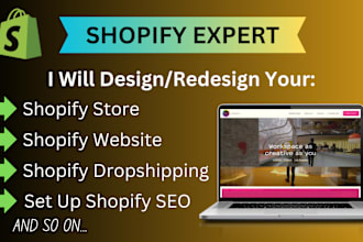 setup shopify store or dropshipping store, shopify website