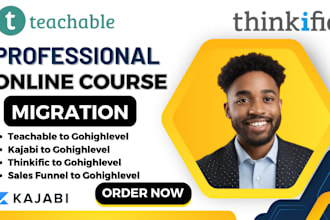 do online course migration, ghl setup, kajabi to ghl, online course website