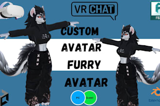 create vrchat avatar 3d model vtuber furry avatar from scratch