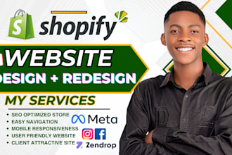 shopify dropshipping store design, build shopify store, shopify website redesign