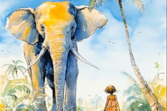 hand paint watercolor style award winning children story books