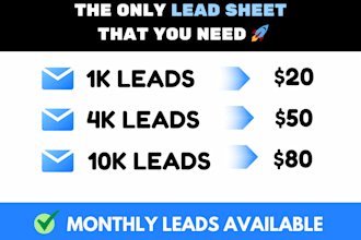 provide you b2b leads, lead generation in any niche