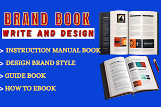 write your instruction manual book, design brand style, guide book, custom icons