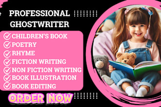 be children story book writer, poetry, rhyme, children ebook fiction ghostwriter