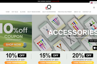 design golf shopify store golf apparel store golf accessories store golf website
