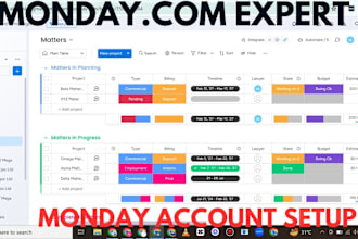 setup monday account, monday board, monday workspace and monday dashboard