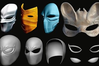 design 3d mask,3d helmet,3d cosplay, halloween,3d armor, costume for 3d printing