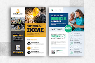 create eye catching flyer designs for construction, medical, plumbing services