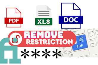 remove PDF, excel, word sheet protection