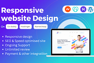 do wordpress website design, website redesign on godaddy, hostinger, namecheap