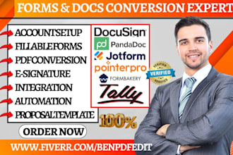 docusign formbakery tallyform pandadoc template jotform pointerpro integration