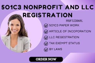 file 501c3 nonprofit registration, articles of incorporation, bylaws