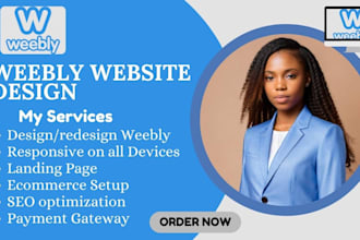 design and redesign weebly website, update weebly, weebly landing page